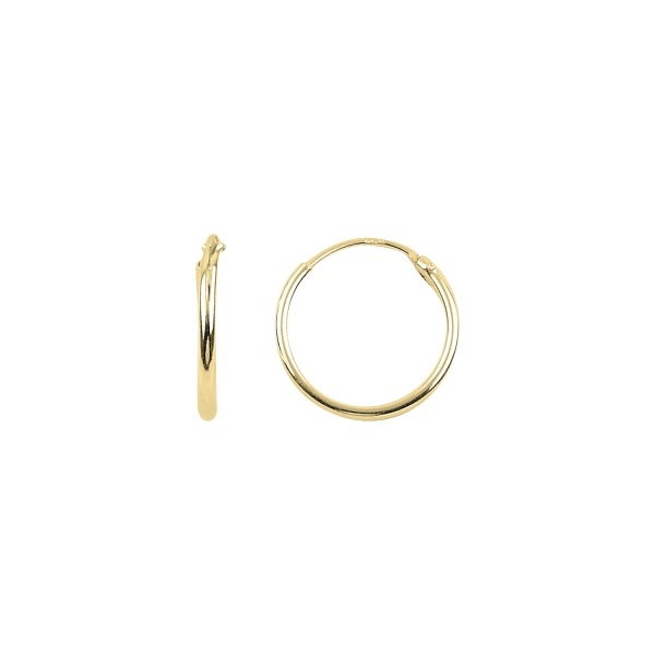 Cercei agint simpli cu cerc de 14 mm placati cu aur [1]