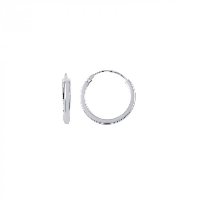 Cercei agint simpli cu cerc de 14 mm placati cu rodiu [1]