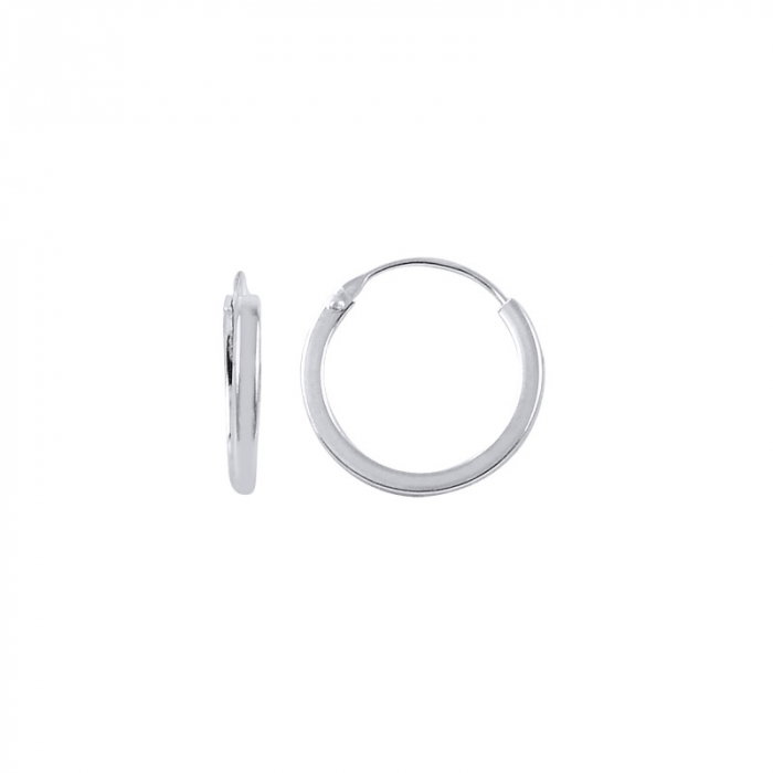 Cercei agint simpli cu cerc de 16 mm placati cu rodiu [1]
