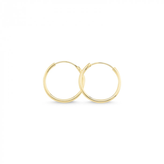 Cercei agint simpli cu cerc de 18 mm placati cu aur [1]