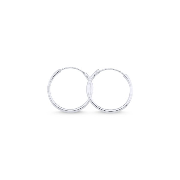 Cercei agint simpli cu cerc de 18 mm placati cu rodiu [1]