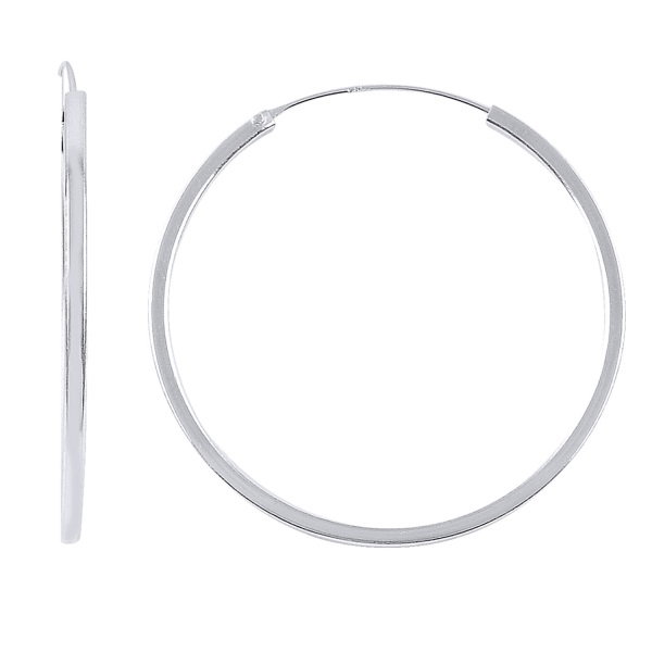 Cercei agint simpli cu cerc de 45 mm placati cu rodiu [1]