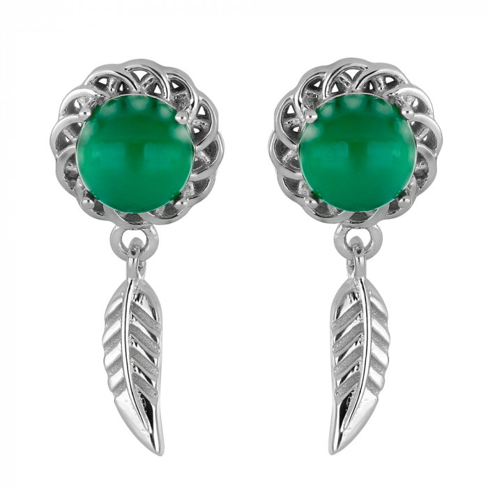 Cercei argint 925 cu onix verde - EVA0050 [1]