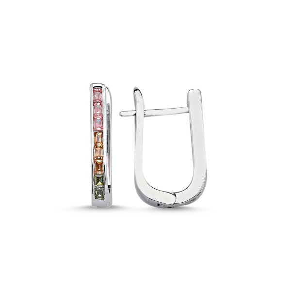 Cercei argint 925 cu zirconii colorate placat cu rodiu - ETU0118 [1]