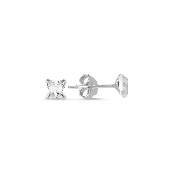 Cercei argint 925 cu zirconii patrate albe 4 mm - ETU0111 [1]