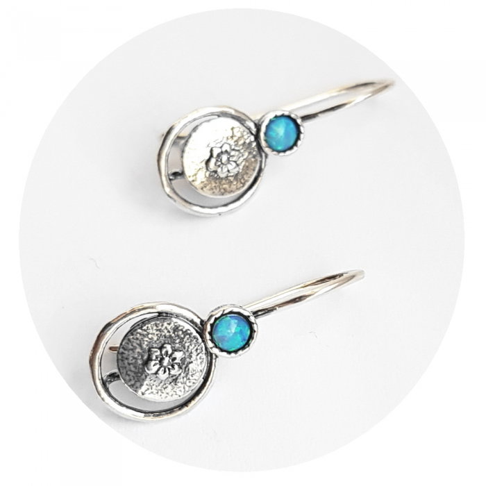 Cercei argint 925 Israel floare cu opal imperial - Be Nature EPO0033 [2]