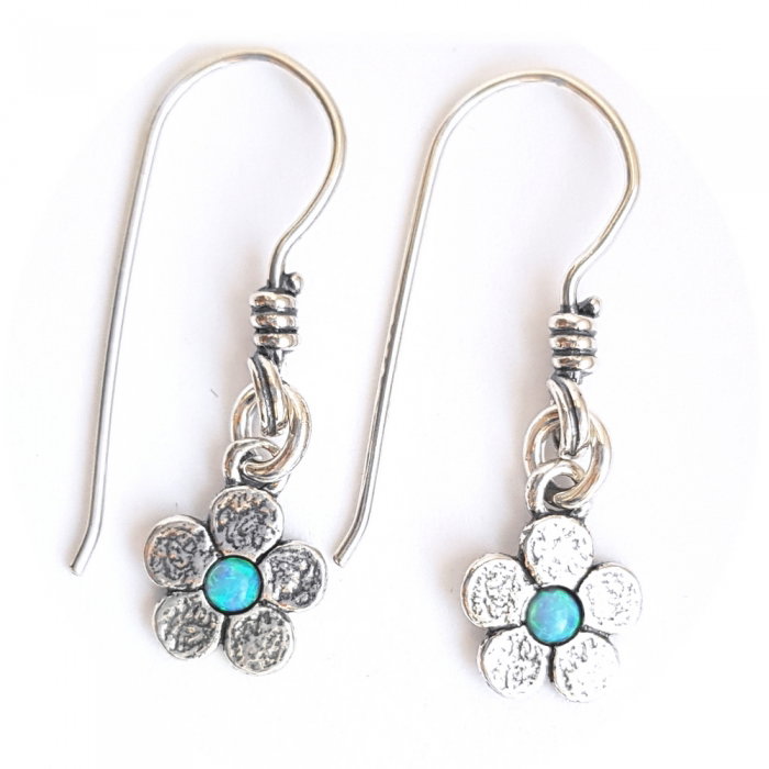 Cercei argint 925 Israel floare cu opal imperial - Be Nature EPO0035 [1]