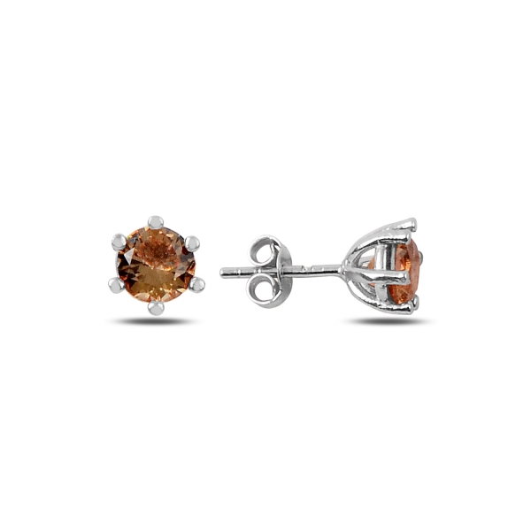 Cercei argint 925 placat cu rodiu cu pietre de zultanit rotunde de 6 mm - ETU0137 [2]