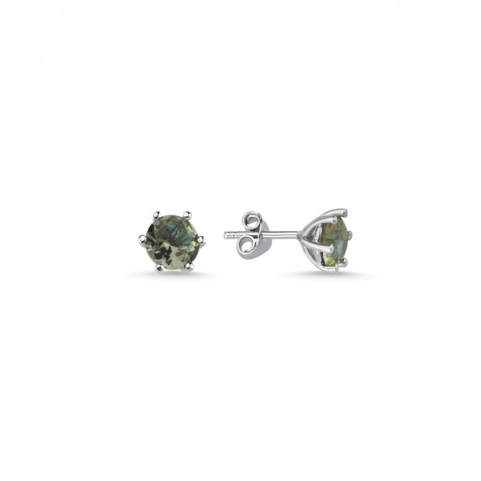 Cercei argint 925 placat cu rodiu cu pietre de zultanit rotunde de 6 mm - ETU0137 [1]