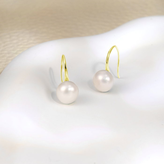 Cercei argint 925 placati cu aur 14 k cu perle naturale [3]