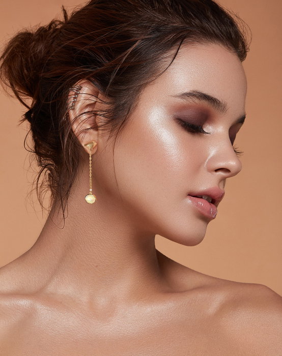 Cercei argint 925 placati cu rodiu cu opal natural [6]