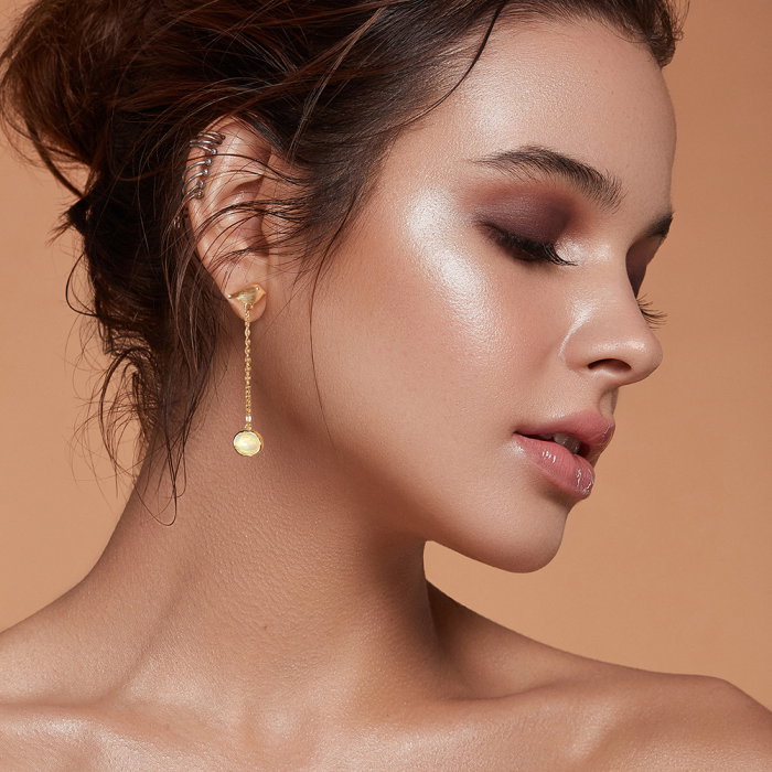 Cercei argint 925 placati cu rodiu cu opal natural [2]