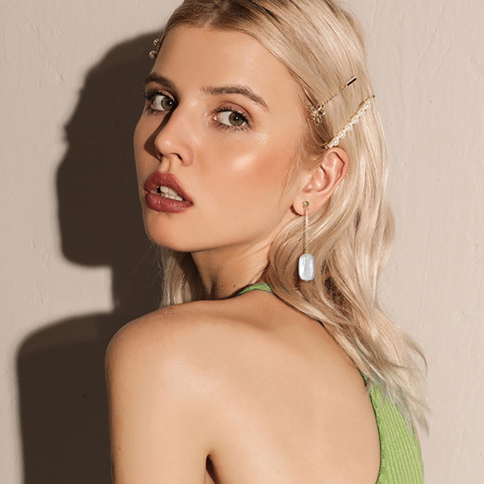 Cercei argint 925 placati cu aur 14K cu perle naturale [4]