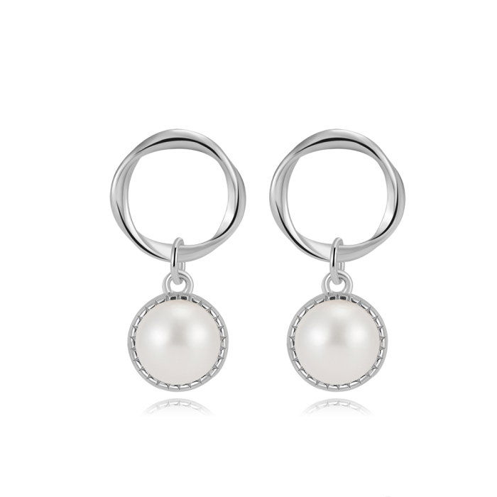 Cercei argint 925 placati cu rodiu cu perle naturale [1]