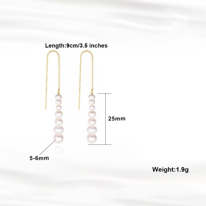 Cercei argint 925 placati cu aur 14K cu perle naturale [5]