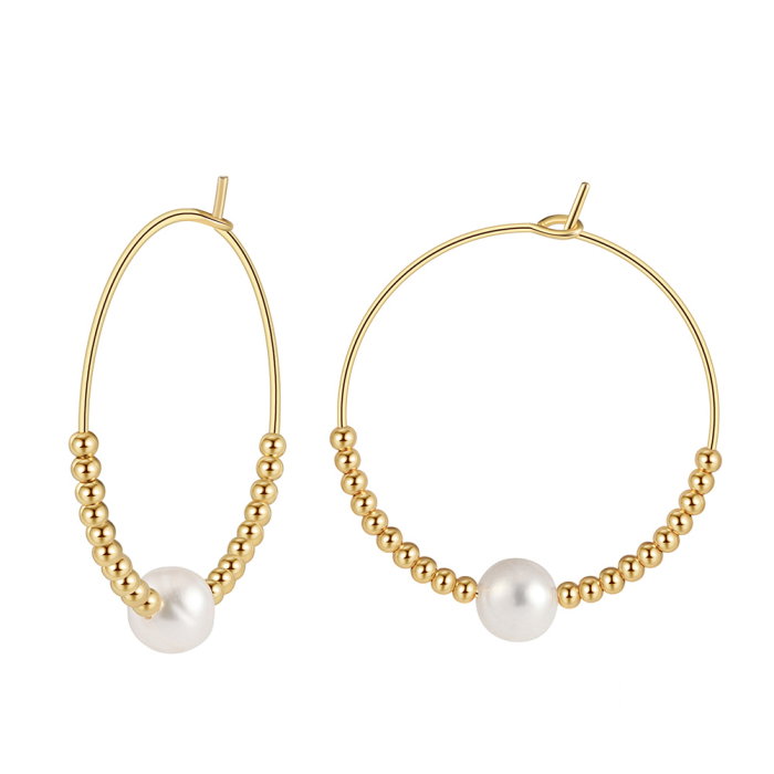 Cercei argint 925 placati cu aur 14K cu perle naturale [1]