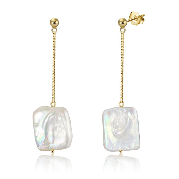 Cercei argint 925 placati cu aur 14K cu perle naturale [1]