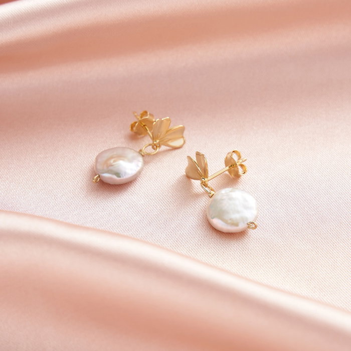 Cercei argint 925 placati cu aur 14K cu perle naturale [6]