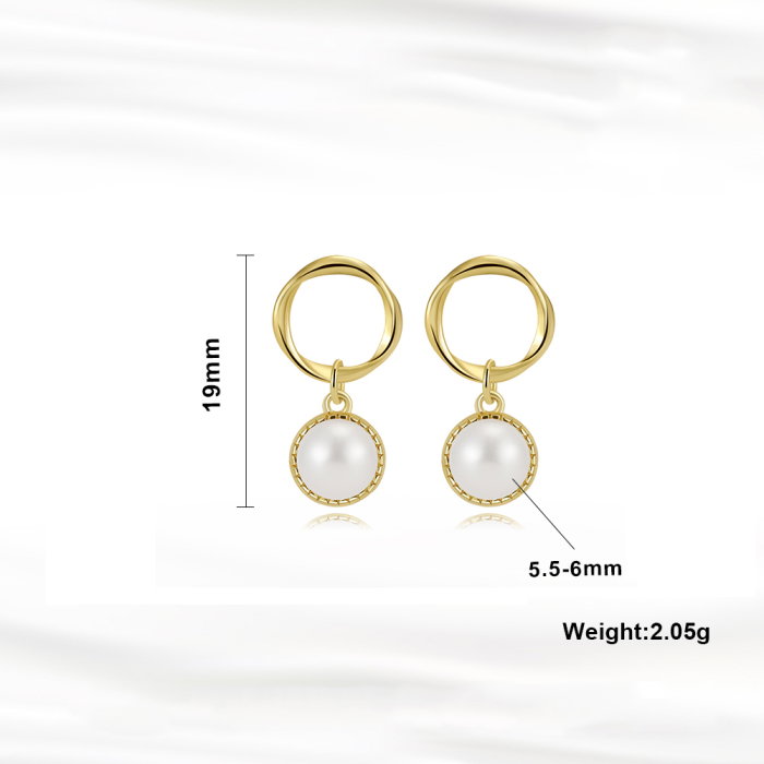 Cercei argint 925 placati cu rodiu cu perle naturale [5]