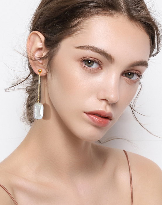 Cercei argint 925 placati cu aur 14K cu perle naturale [7]