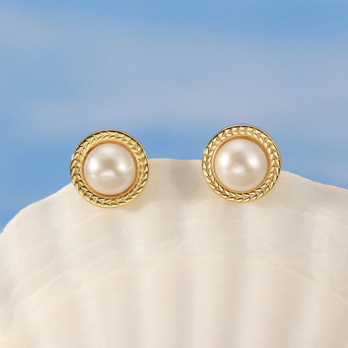 Cercei argint 925 placati cu aur 14K cu perle naturale [5]