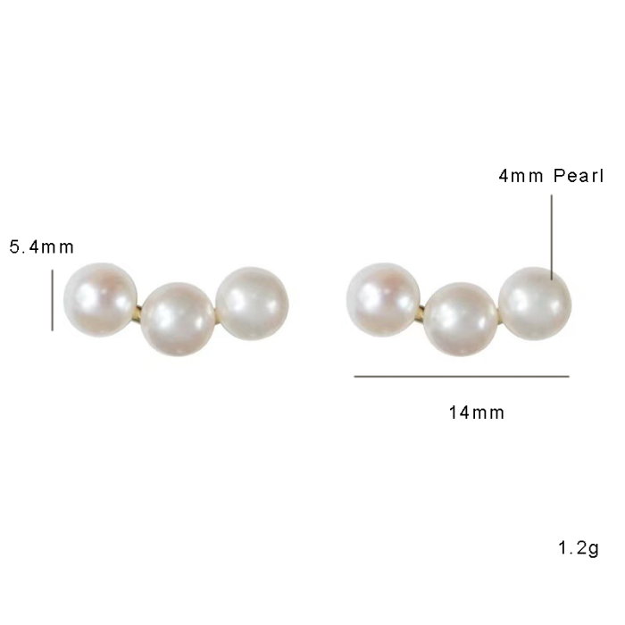 Cercei argint 925 placati cu aur 14K cu trei perle naturale [7]