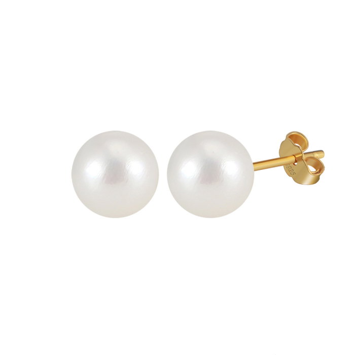Cercei argint 925 placati cu aur 14K cu perle naturale rotunde [7]