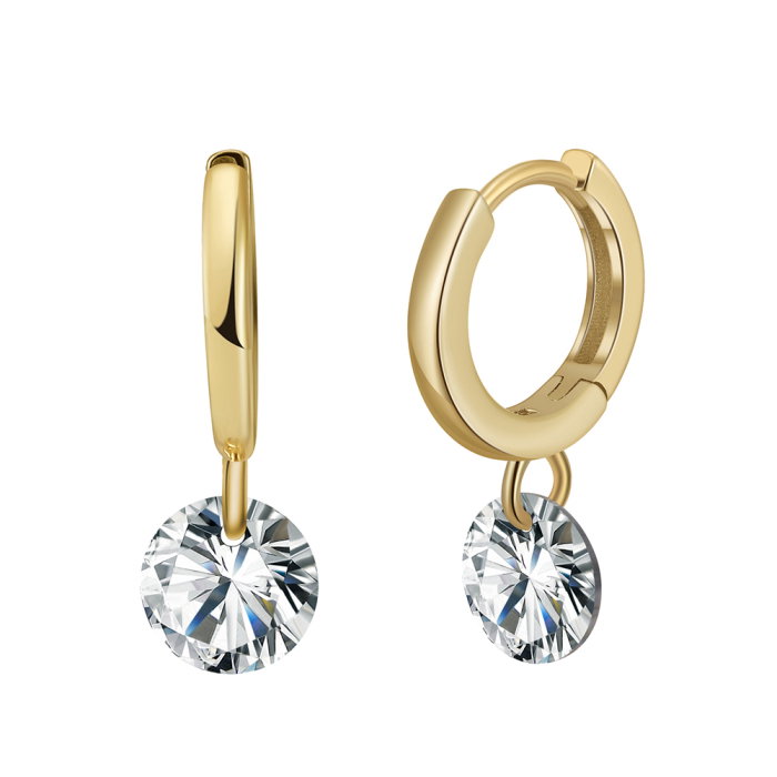 Cercei argint 925 placati cu aur 14K cu zirconiu [1]