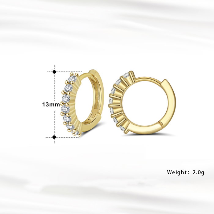 Cercei argint 925 placati cu aur 14K cu zirconiu [4]