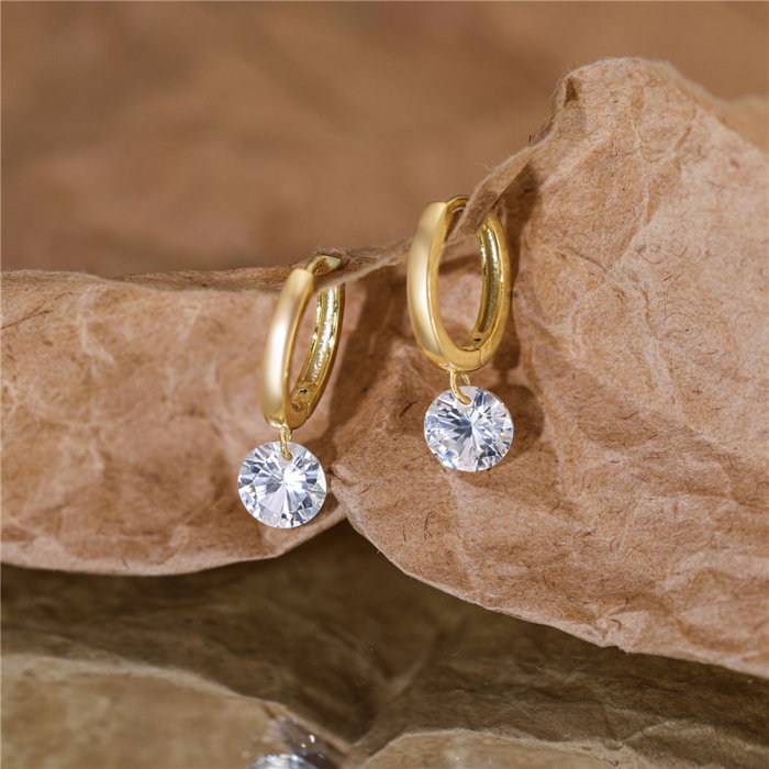 Cercei argint 925 placati cu aur 14K cu zirconiu [4]
