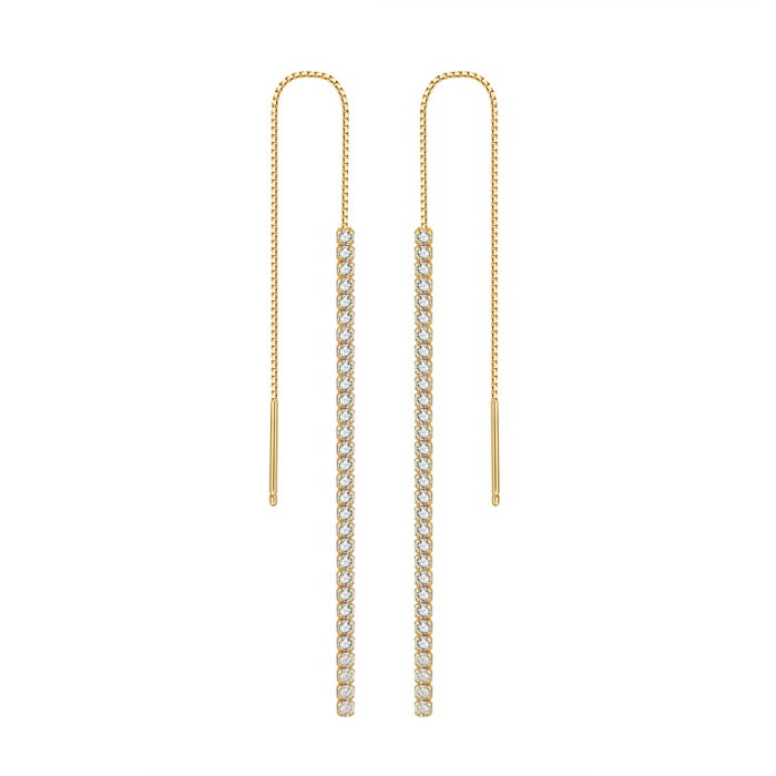 Cercei argint 925 tennis placati cu aur 14K cu zirconiu [1]
