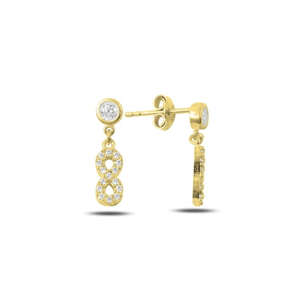 Cercei argint 925 placati cu aur, cu infinit si zirconii albe - ETU0119 [1]