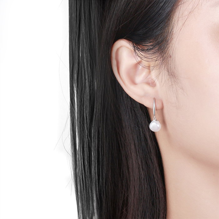 Cercei argint 925 placati cu rodiu cu perle naturale [4]