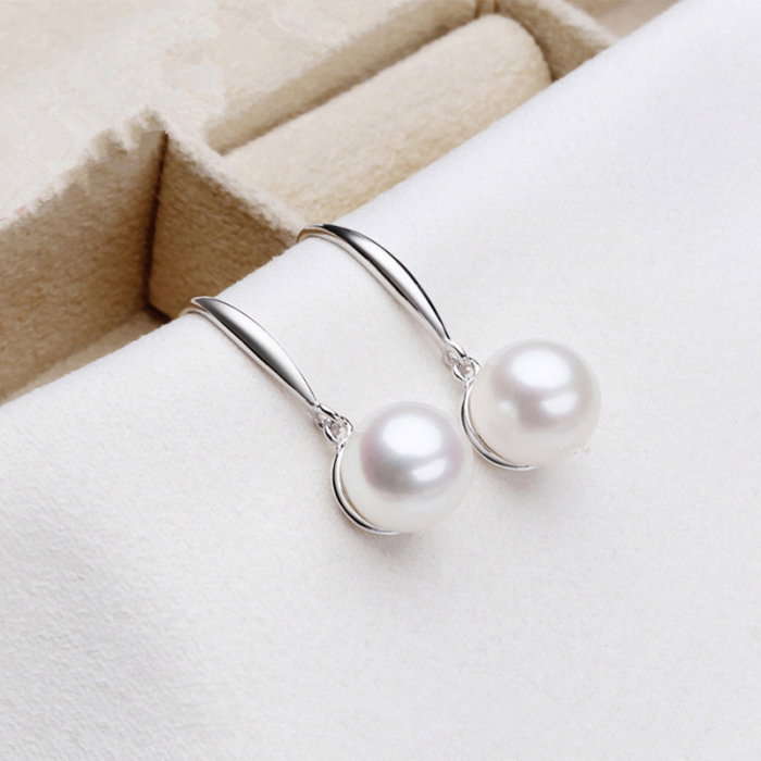 Cercei argint 925 placati cu rodiu cu perle naturale [5]