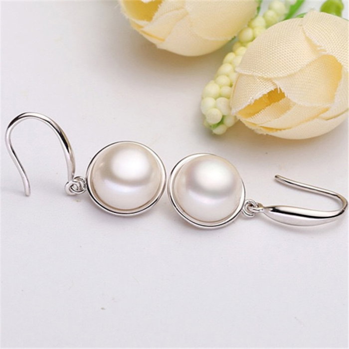 Cercei argint 925 placati cu rodiu cu perle naturale [3]