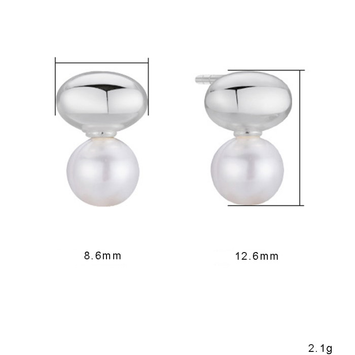 Cercei argint 925 placati cu rodiu cu perle naturale [3]