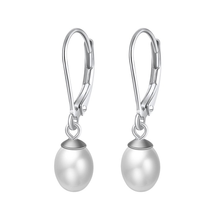 Cercei argint 925 placati cu rodiu cu perle naturale [1]
