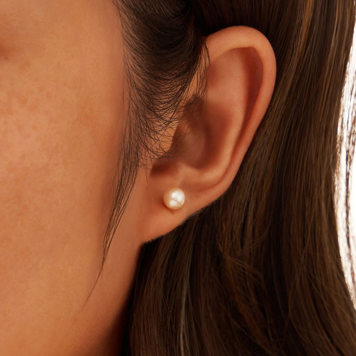 Cercei argint 925 placati cu rodiu cu perle naturale rotunde [2]