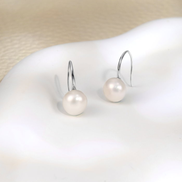 Cercei argint 925 placati cu rodiu cu perle naturale [3]