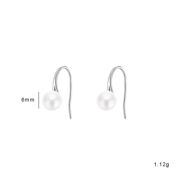 Cercei argint 925 placati cu rodiu cu perle naturale [4]