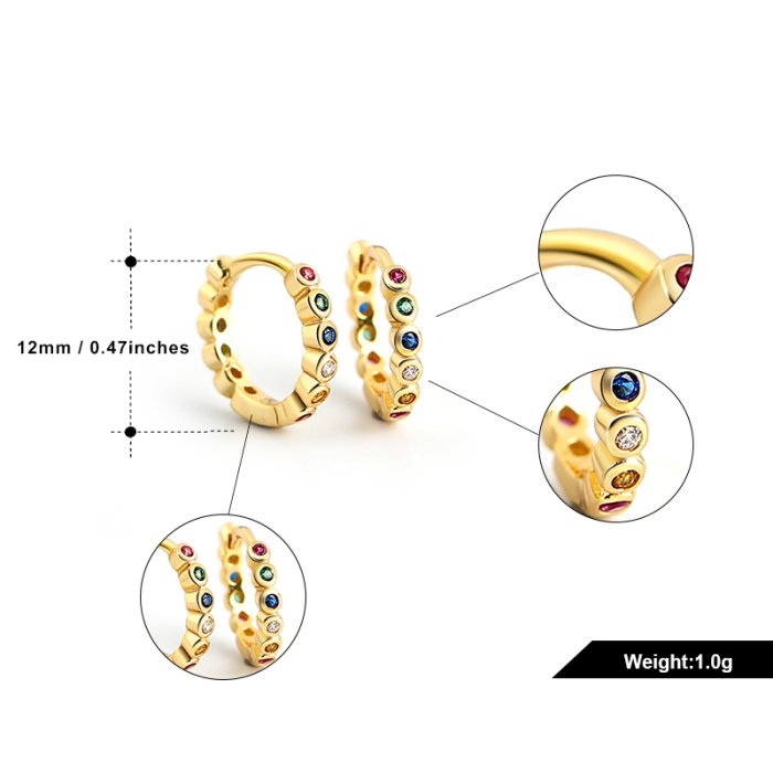 Cercei argint 925 placati cu rodiu cu zirconii colorate [7]
