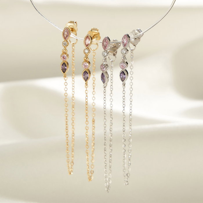 Cercei argint 925 placati cu rodiu cu zirconiu [3]