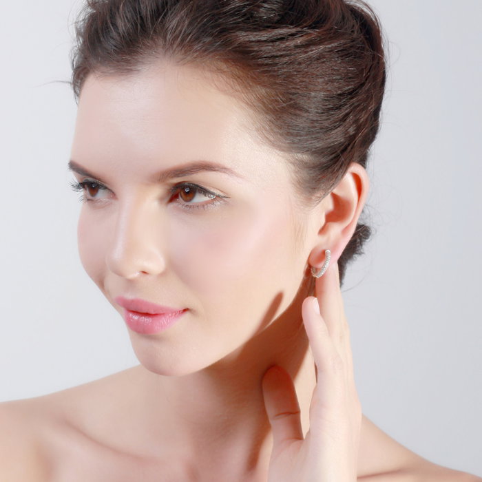 Cercei argint 925 placati cu rodiu cu zirconiu [6]