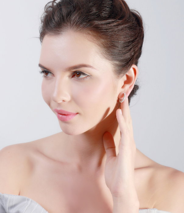 Cercei argint 925 placati cu rodiu cu zirconiu [10]