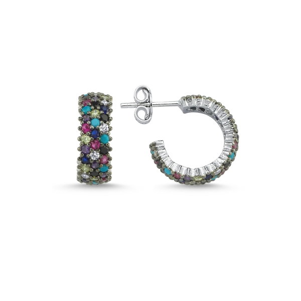 Cercei argint 925 rodiat Eternity cu zirconii multicolore ETU0028 [1]