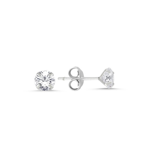 Cercei argint Solitaire cu zirconii 5 mm [1]
