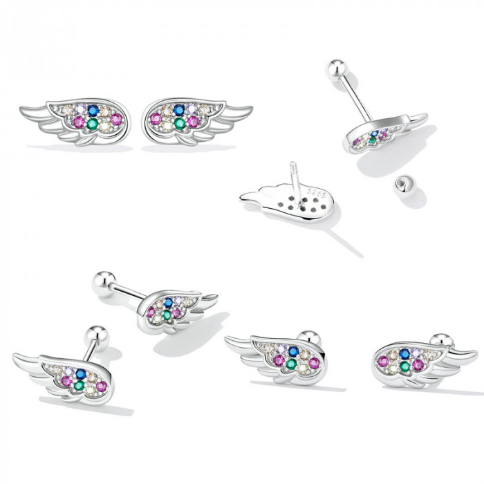 Cercei argint aripi cu zirconii [8]