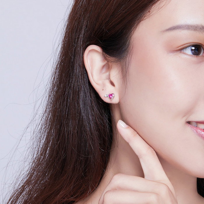 Cercei argint aripi de inger pazitor placati cu rodiu [6]