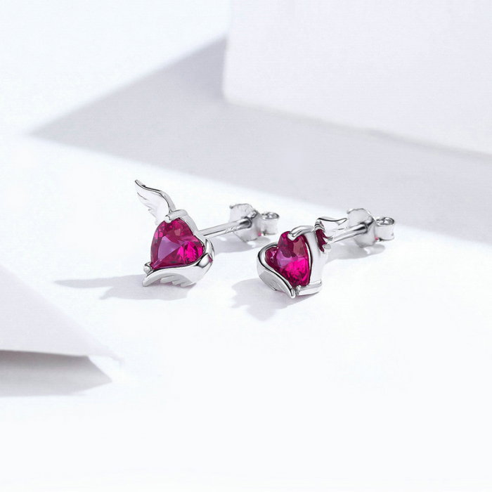 Cercei argint aripi de inger pazitor placati cu rodiu [4]