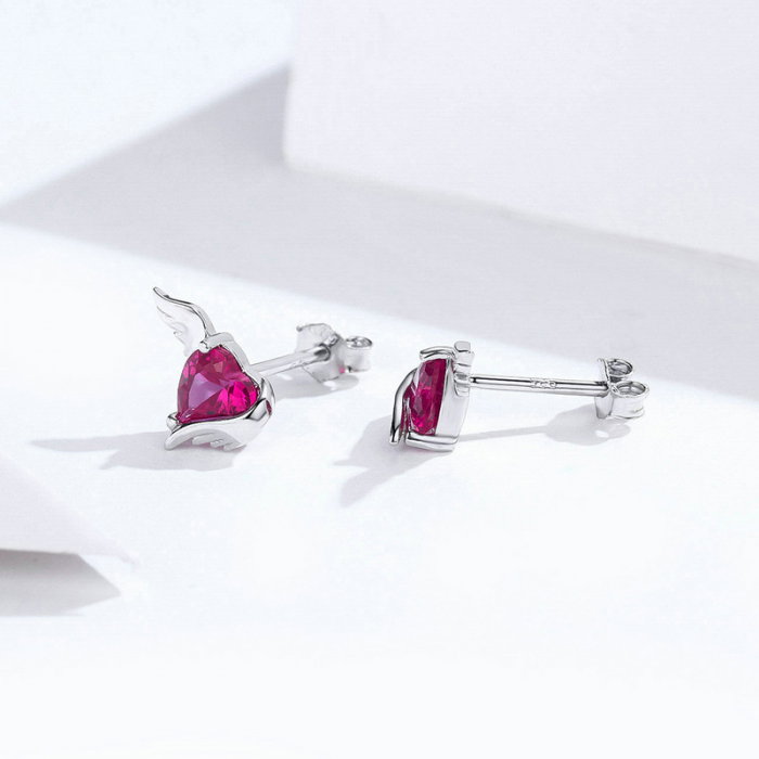 Cercei argint aripi de inger pazitor placati cu rodiu [7]